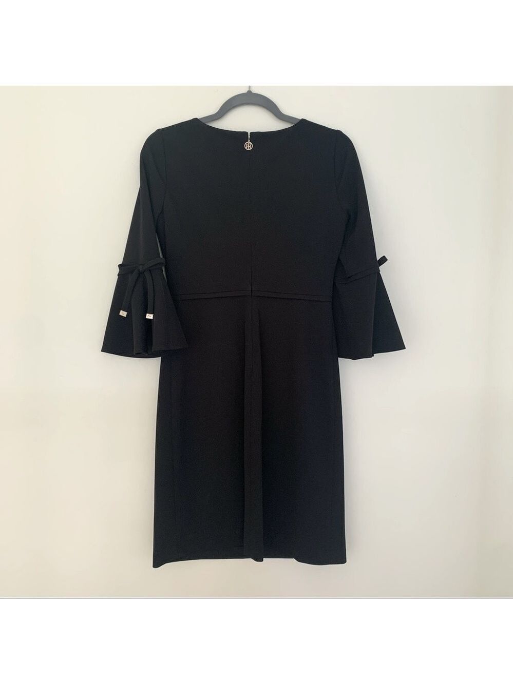 TOMMY Hilfiger Black Cocktail Dress w/Bell Sleeves.